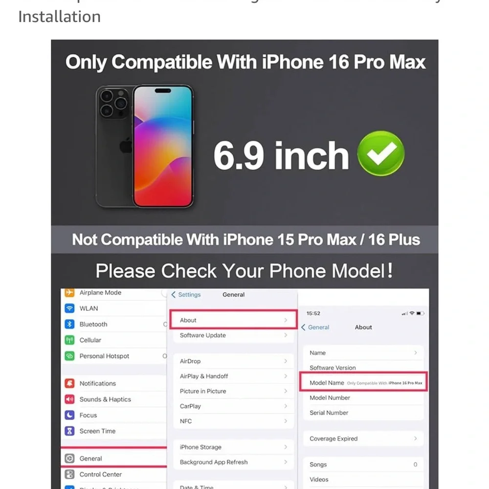 iPhone 16 Pro Max- Anti blue light Tempered Glass Screen Protector